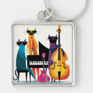 Chaveiro Gatos Músicos de Jazz Legal