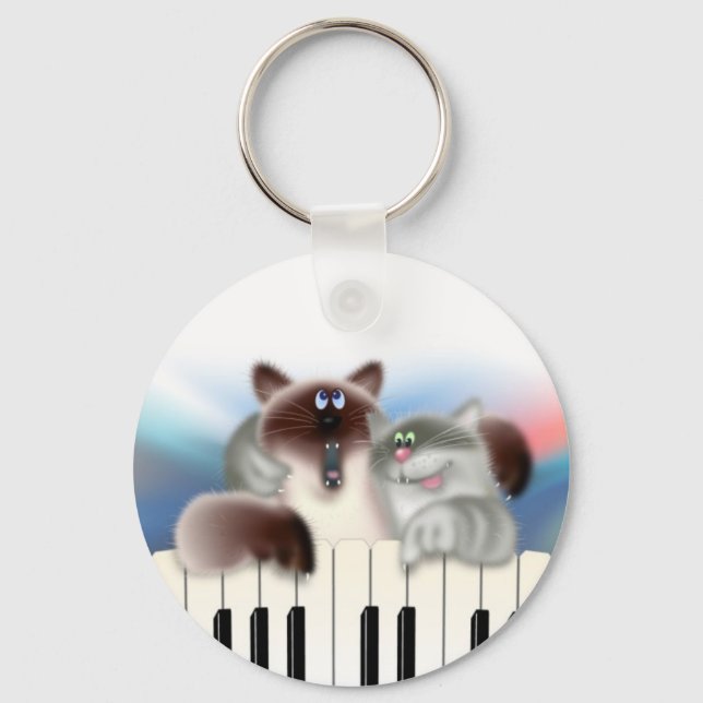Chaveiro Gatos no Piano (Frente)