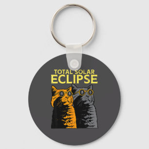 Chaveiro Gatos Óculos Engraçado Eclipse Solar Total 2024 Ho