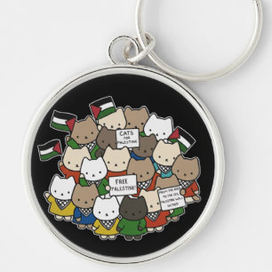 Chaveiro Gatos pela Palestina – Gatos Kawaii pela Justiça