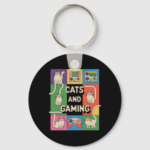 Chaveiro Gatos Retro E Jogos Divertido Amante De Gatos E Ví