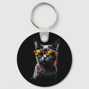 Chaveiro Gatos Sungles - Arte de Gato Animal de Estimação 