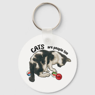 Chaveiro GATOS também são Pessoas, Gato e BOLAS DE GUDE