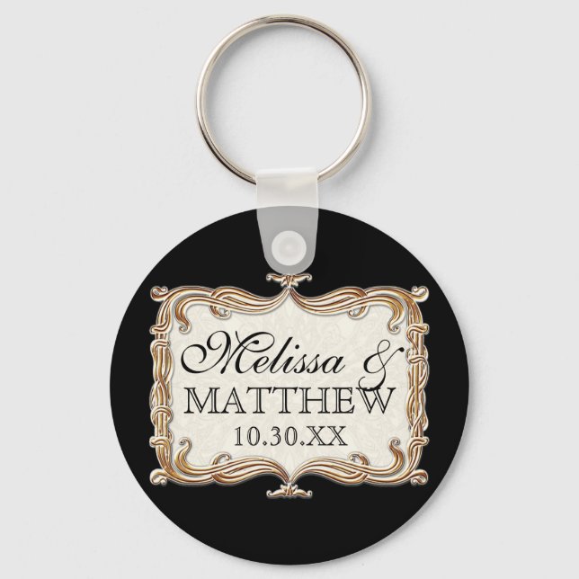 Chaveiro Gatsby Art Deco Nouveau Lace Faux Dourada Tulip (Frente)