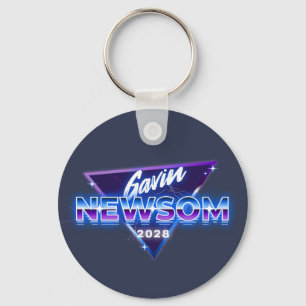 Chaveiro Gavin Newsom 2028 Para Presidente Retro 80