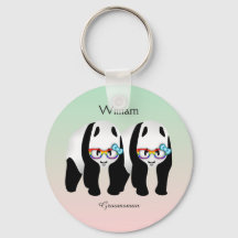 Gay Bonito Pandas Arco-Íris Vestindo Óculos