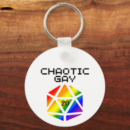 Chaveiro Gay caótico D20 - DND do Orgulho LGBTQ+