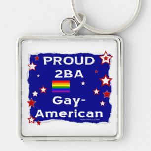 Chaveiro Gay de 2BA orgulhoso-americano