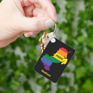 Chaveiro Gay de Nome Personalizado Unicorn