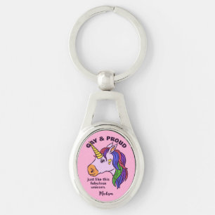 Chaveiro Gay de Texto Personalizado Unicorn