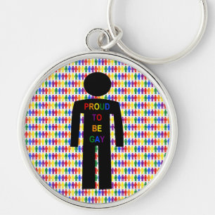 Chaveiro Gay LGBTQ Homem Silhuette e Rainbow Men