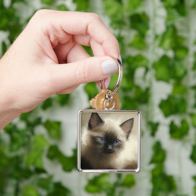 Chaveiro Gaze Da Inocência Do Retrato De Cristóvão Siamês (Mão)