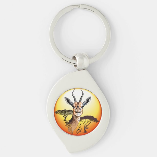 Chaveiro Gazelle African Antelope Wild Animal (Frente)