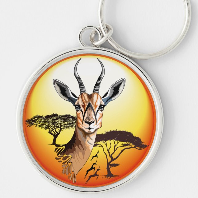Chaveiro Gazelle African Antelope Wild Animal (Frente)