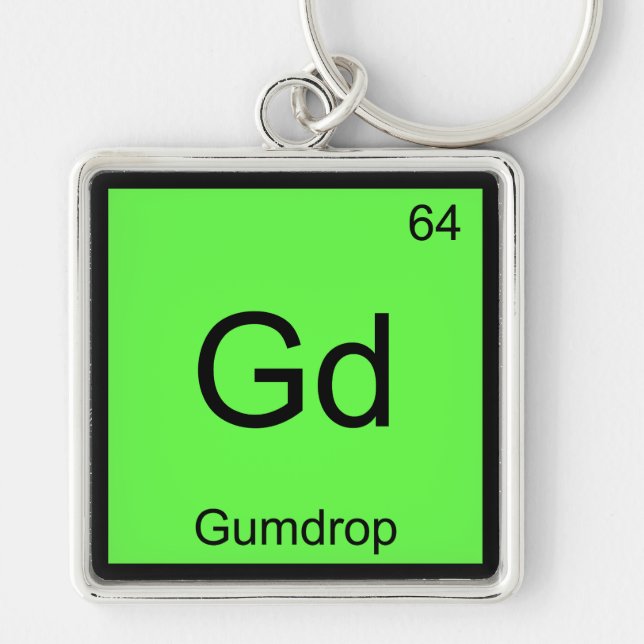 Chaveiro Gd - Gumdrop - Símbolo de Elemento Químico Engraça (Frente)
