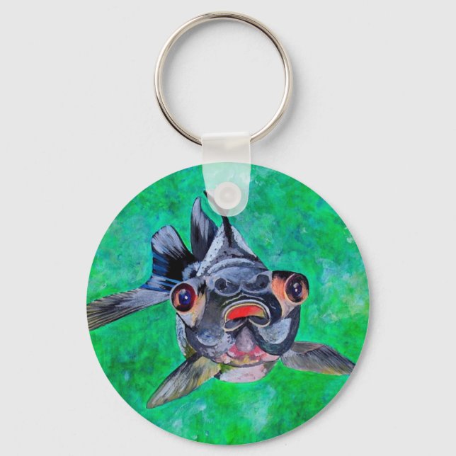 Chaveiro Geeky Blackmoor Goldfish Com Olhos Telescópicos (Frente)