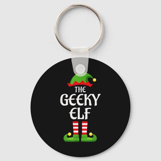 Chaveiro Geeky Elf Family Matching Group Christmas Geek  (Frente)