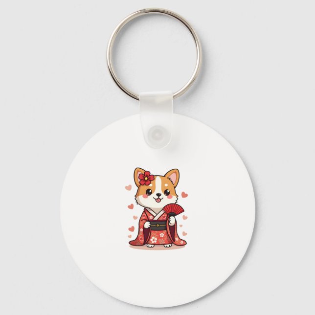 Chaveiro Geisha Corgi Dog Lover Welsh (Frente)
