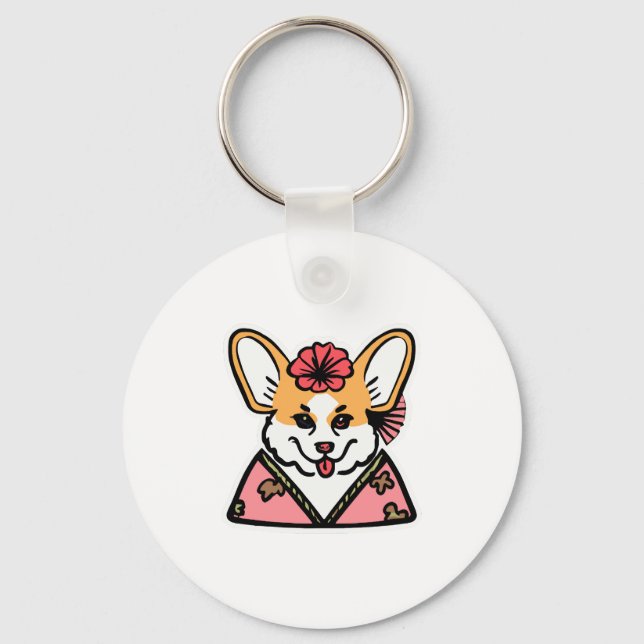 Chaveiro Geisha Corgi Dog Lover Welsh (Frente)