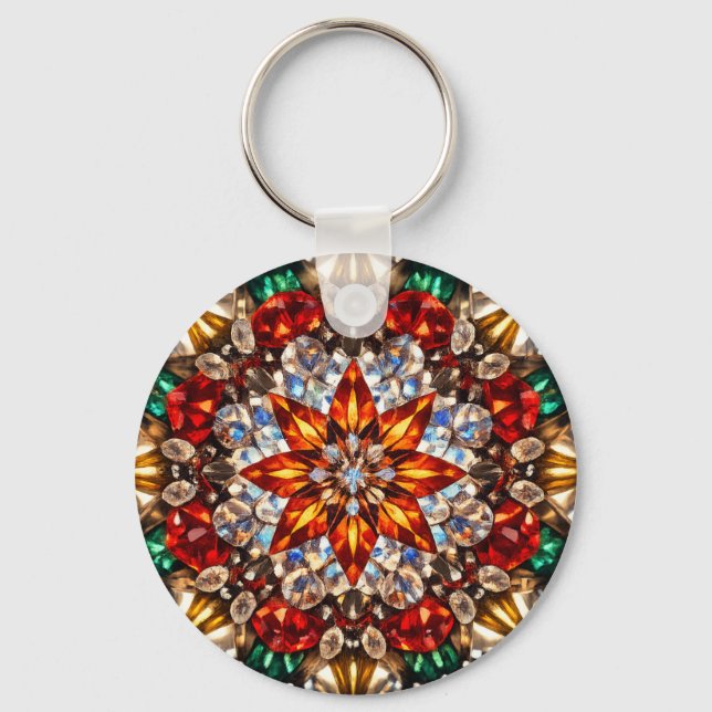 Chaveiro Gem Kaleidoscope Mandala – Sparkling Keychain (Frente)