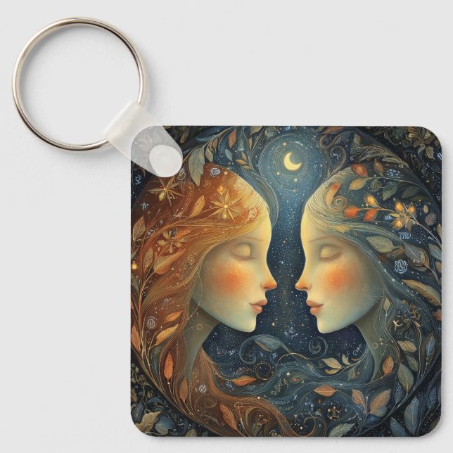 Chaveiro Gêmeos Gêmeos Zodíaco Astrologia Aniversário Celes (Frente)