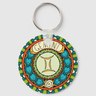 Chaveiro Gémeos Gemini Sternzeichen Mandala alegre