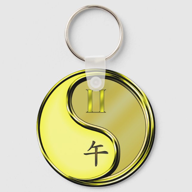 Chaveiro Gemini e Cavalo Metálico (Frente)