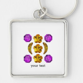 Chaveiro Gemstone Art Purple Orange