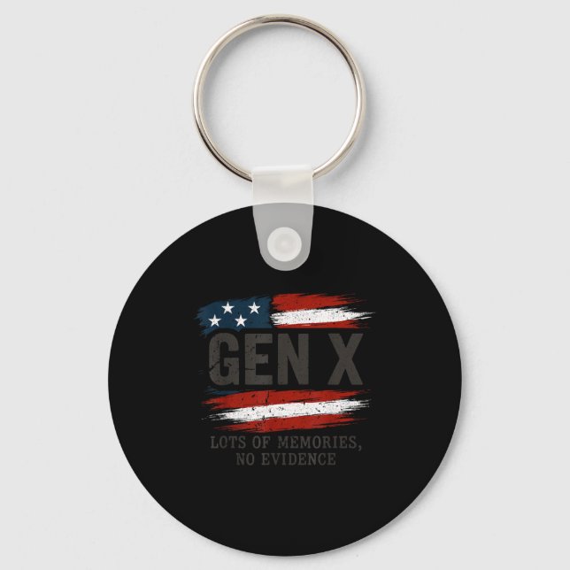 Chaveiro Gen X Lots Of Memories No Evidence Usa Flag Humor  (Frente)