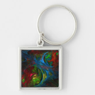 Chaveiro Gênesis Abstrato de arte azul pequeno