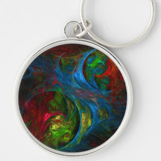 Chaveiro Gênesis Abstrato de arte azul pequeno