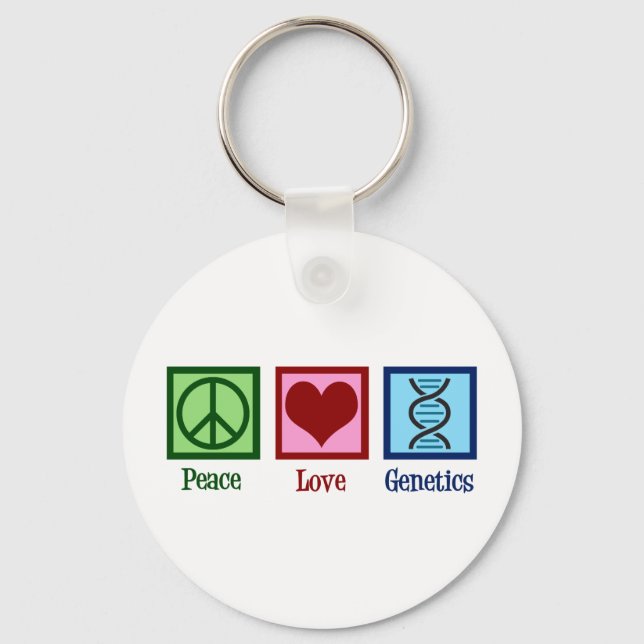Chaveiro Geneticista Peace Love Genetics Company (Frente)