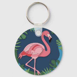 Chaveiro Geo Flamingo Rosa com Nome