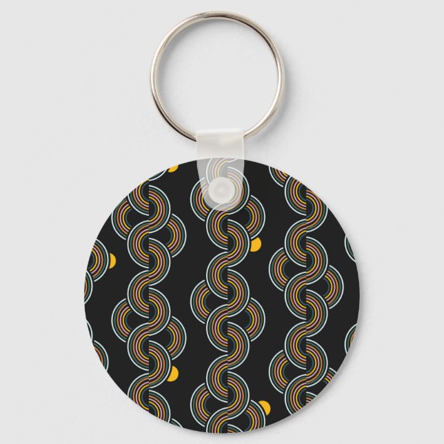 Chaveiro Geo Stripe: Trendy Vintage Design (Frente)