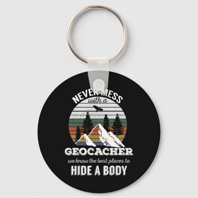 Chaveiro Geocaching T Shirt Nunca Mora Com Geocacher Men W (Frente)