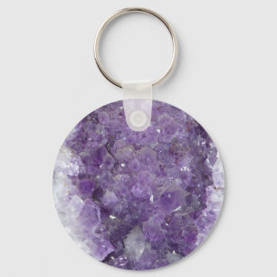 Chaveiro Geode Amethyst - pedra preciosa de cristal violeta