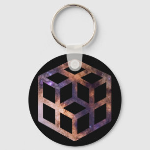 Chaveiro Geometria Astro da Grade de Cubo Espacial