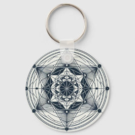 Chaveiro Geometria Estrela: Simetria à Meia-Noite