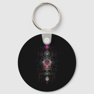 Chaveiro Geometria Sagrada Cubo de Metatron Yoga Espiritual