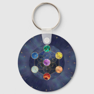 Chaveiro Geometria Sagrada do Cubo Chakras