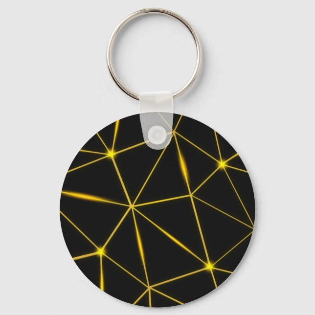 Chaveiro Geometric black triangles gold lines (Frente)