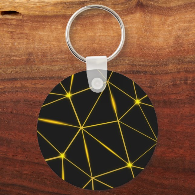 Chaveiro Geometric black triangles gold lines (Frente)