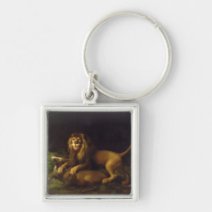 Chaveiro George Stubbs   um leão que ataca um veado, c.176