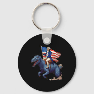 Chaveiro George Washington Engraçado Montado Em Um Tyrannos
