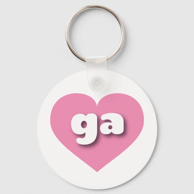 Chaveiro Georgia Pink Heart - Eu adoro gás (Frente)