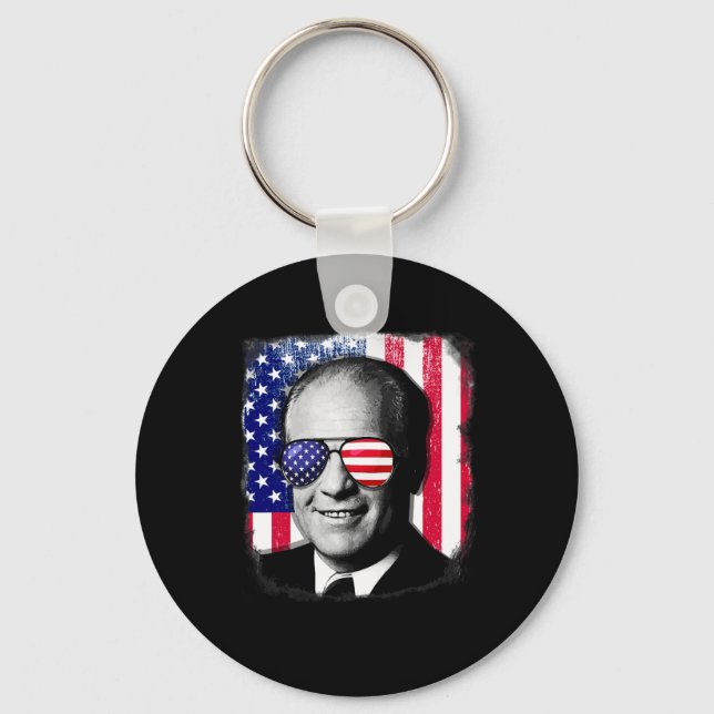 Chaveiro Gerald Ford Us Flag 4 De Julho (Frente)
