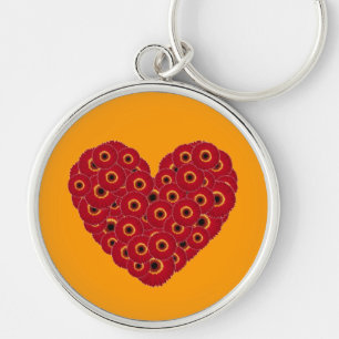 Chaveiro Gerber Daisy Heart