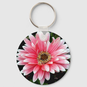 Chaveiro Gerbera cor-de-rosa