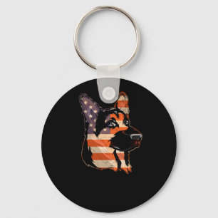 Chaveiro german shepherd 4 de julho Bandeira Americana