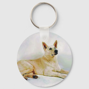 Chaveiro German shepherd branco